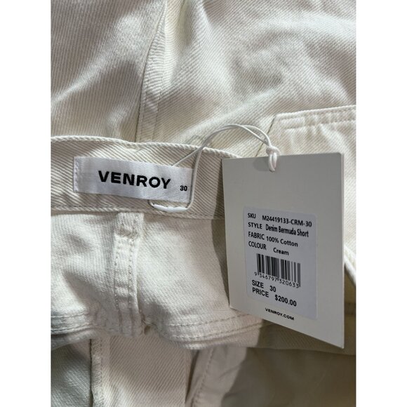 VENROY Denim Bermuda Short in Cream - Picture 4 of 4
